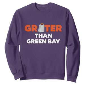 Funny Greater Than Green Bay Rivalry Sweatshirt Cheese Grater TS02 Purple Print Your Wear