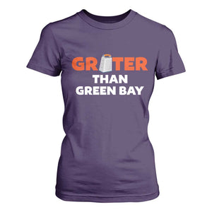 Funny Greater Than Green Bay Rivalry T Shirt For Women Cheese Grater TS02 Purple Print Your Wear