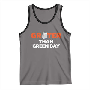 Funny Greater Than Green Bay Rivalry Tank Top Cheese Grater TS02 Deep Heather Black Print Your Wear
