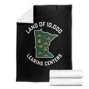 Land of 10000 Learing Centers Funny Minnesota Meme Throw Blanket Viral Education Typo Parody TS02 Black Print Your Wear