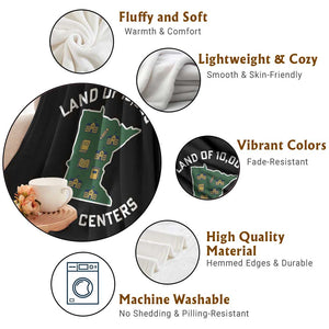 Land of 10000 Learing Centers Funny Minnesota Meme Throw Blanket Viral Education Typo Parody TS02 Print Your Wear