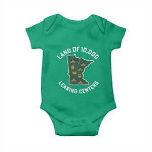 Land of 10000 Learing Centers Funny Minnesota Meme Baby Onesie Viral Education Typo Parody TS02 Irish Green Print Your Wear