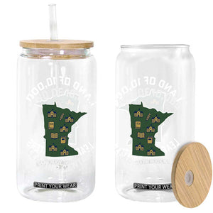 Land of 10000 Learing Centers Funny Minnesota Meme Glass Can Viral Education Typo Parody TS02 Print Your Wear