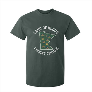 Land of 10000 Learing Centers Funny Minnesota Meme T Shirt For Kid Viral Education Typo Parody TS02 Dark Forest Green Print Your Wear