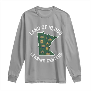 Land of 10000 Learing Centers Funny Minnesota Meme Long Sleeve Shirt Viral Education Typo Parody TS02 Sport Gray Print Your Wear