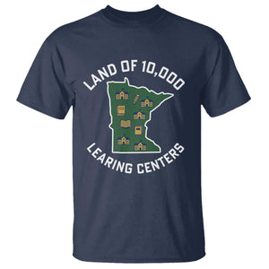 Land of 10000 Learing Centers Funny Minnesota Meme T Shirt Viral Education Typo Parody TS02 Navy Print Your Wear