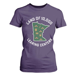 Land of 10000 Learing Centers Funny Minnesota Meme T Shirt For Women Viral Education Typo Parody TS02 Purple Print Your Wear