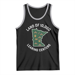 Land of 10000 Learing Centers Funny Minnesota Meme Tank Top Viral Education Typo Parody TS02 Black Athletic Heather Print Your Wear