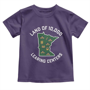 Land of 10000 Learing Centers Funny Minnesota Meme Toddler T Shirt Viral Education Typo Parody TS02 Purple Print Your Wear
