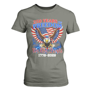 250 Years of Freedom 1776 2026 Patriotic Eagle T Shirt For Women We The People USA Semiquincentennial TS02 Military Green Print Your Wear