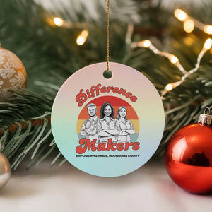 Difference Makers Teacher Appreciation Ceramic Ornament Empowering Minds & Advancing Equity Retro Educator TS02 1pc Pastel Print Your Wear