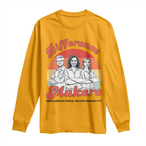 Difference Makers Teacher Appreciation Long Sleeve Shirt Empowering Minds & Advancing Equity Retro Educator TS02 Gold Print Your Wear