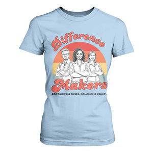 Difference Makers Teacher Appreciation T Shirt For Women Empowering Minds & Advancing Equity Retro Educator TS02 Light Blue Print Your Wear