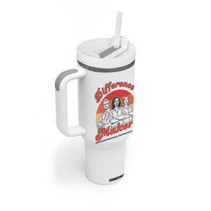 Difference Makers Teacher Appreciation Tumbler With Handle Empowering Minds & Advancing Equity Retro Educator TS02 Print Your Wear