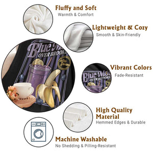 Blue Moon Over Brooklyn Banana Smoothie Aesthetic Throw Blanket Extra Banana Hockey Romance Retro Style TS02 Print Your Wear