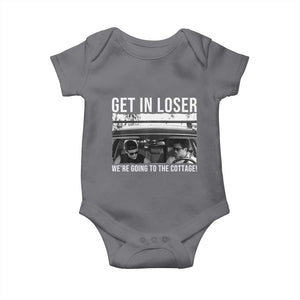 Get In Loser We're Going To The Cottage Baby Onesie Funny Hockey Romance Road Trip Summer TS02 Charcoal Print Your Wear