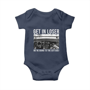 Get In Loser We're Going To The Cottage Baby Onesie Funny Hockey Romance Road Trip Summer TS02 Navy Print Your Wear