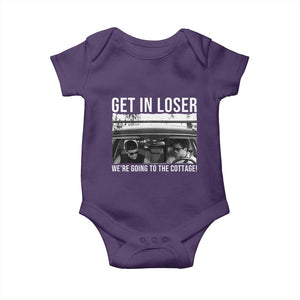 Get In Loser We're Going To The Cottage Baby Onesie Funny Hockey Romance Road Trip Summer TS02 Purple Print Your Wear