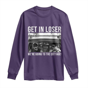 Get In Loser We're Going To The Cottage Long Sleeve Shirt Funny Hockey Romance Road Trip Summer TS02 Purple Print Your Wear