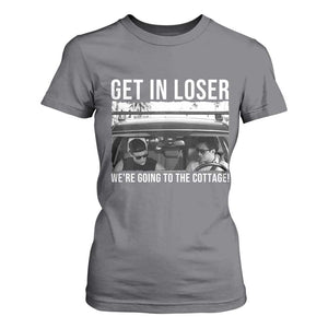Get In Loser We're Going To The Cottage T Shirt For Women Funny Hockey Romance Road Trip Summer TS02 Charcoal Print Your Wear