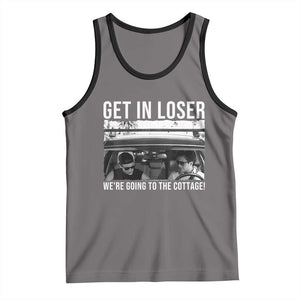 Get In Loser We're Going To The Cottage Tank Top Funny Hockey Romance Road Trip Summer TS02 Deep Heather Black Print Your Wear