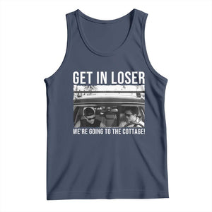 Get In Loser We're Going To The Cottage Tank Top Funny Hockey Romance Road Trip Summer TS02 Navy Print Your Wear