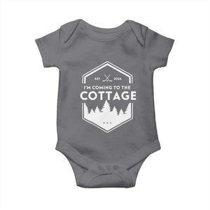 I'm Coming to the Cottage Baby Onesie Rustic Outdoor Retro Forest Hockey Romance TS02 Charcoal Print Your Wear