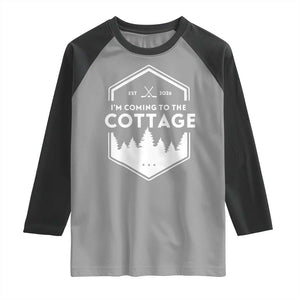 I'm Coming to the Cottage Raglan Shirt Rustic Outdoor Retro Forest Hockey Romance TS02 Sport Gray Black Print Your Wear