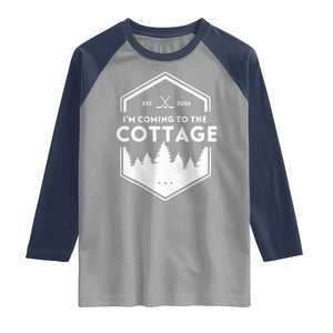 I'm Coming to the Cottage Raglan Shirt Rustic Outdoor Retro Forest Hockey Romance TS02 Sport Gray Navy Print Your Wear