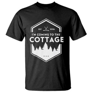 I'm Coming to the Cottage T Shirt - Rustic Outdoor Retro Forest Hockey Romance TS02 Black Print Your Wear