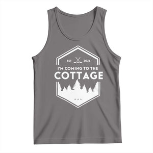 I'm Coming to the Cottage Tank Top Rustic Outdoor Retro Forest Hockey Romance TS02 Deep Heather Print Your Wear