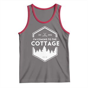 I'm Coming to the Cottage Tank Top Rustic Outdoor Retro Forest Hockey Romance TS02 Deep Heather Red Print Your Wear