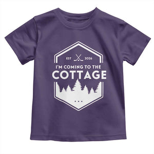 I'm Coming to the Cottage Toddler T Shirt Rustic Outdoor Retro Forest Hockey Romance TS02 Purple Print Your Wear