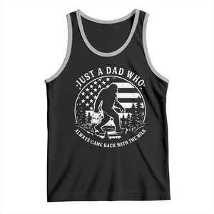 Just a Dad Who Came Back with the Milk Tank Top Funny Bigfoot Father's Day Sasquatch TS02 Black Athletic Heather Print Your Wear