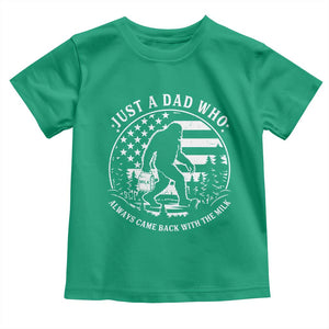 Just a Dad Who Came Back with the Milk Toddler T Shirt Funny Bigfoot Father's Day Sasquatch TS02 Irish Green Print Your Wear