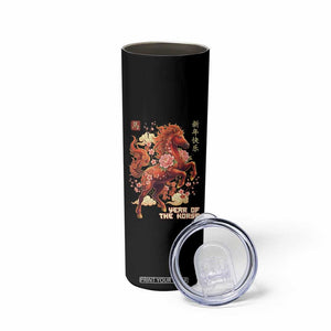 Year of the Horse Chinese New Year Skinny Tumbler Floral Zodiac Horse Lunar Festival TS02 Print Your Wear