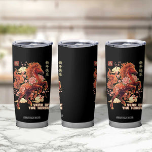 Year of the Horse Chinese New Year Tumbler Cup Floral Zodiac Horse Lunar Festival TS02 Print Your Wear