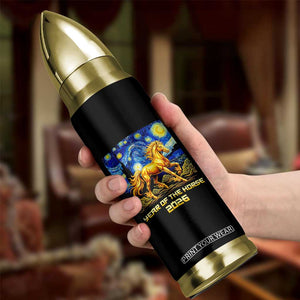 Year of the Horse Starry Night Inspired Graphic Bullet Tumbler Golden Horse Chinese Zodiac Art TS02 Print Your Wear