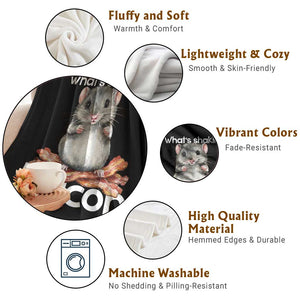 What is Shakin Bacon Funny Mouse Throw Blanket Pun Animal Humor TS02 Print Your Wear