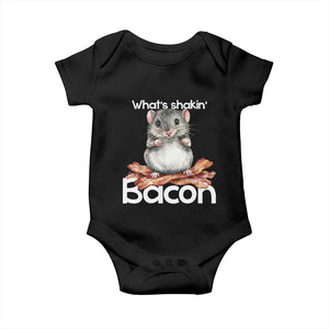 What is Shakin Bacon Funny Mouse Baby Onesie Pun Animal Humor TS02 Black Print Your Wear