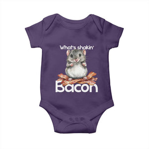 What is Shakin Bacon Funny Mouse Baby Onesie Pun Animal Humor TS02 Purple Print Your Wear