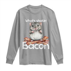 What is Shakin Bacon Funny Mouse Long Sleeve Shirt Pun Animal Humor TS02 Sport Gray Print Your Wear