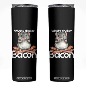 What is Shakin Bacon Funny Mouse Skinny Tumbler Pun Animal Humor TS02 Black Print Your Wear