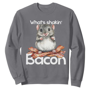 What is Shakin Bacon Funny Mouse Sweatshirt Pun Animal Humor TS02 Charcoal Print Your Wear