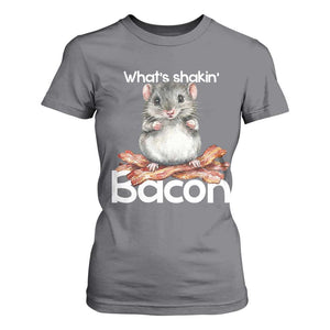 What is Shakin Bacon Funny Mouse T Shirt For Women Pun Animal Humor TS02 Charcoal Print Your Wear
