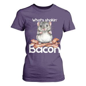 What is Shakin Bacon Funny Mouse T Shirt For Women Pun Animal Humor TS02 Purple Print Your Wear