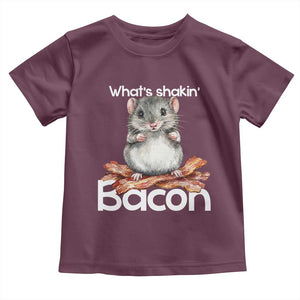 What is Shakin Bacon Funny Mouse Toddler T Shirt Pun Animal Humor TS02 Maroon Print Your Wear