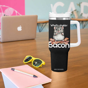 What is Shakin Bacon Funny Mouse Tumbler With Handle Pun Animal Humor TS02 Print Your Wear