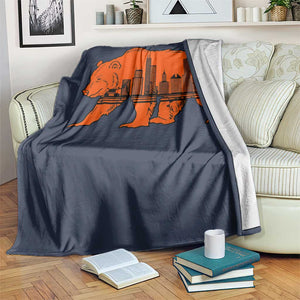 Chicago Skyline Bear Throw Blanket Windy City Pride True Lover Sports Fan TS02 Print Your Wear