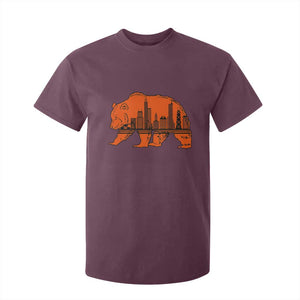 Chicago Skyline Bear T Shirt For Kid Windy City Pride True Lover Sports Fan TS02 Maroon Print Your Wear